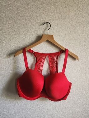 Paramour Carolina Red Lace Racerback Underwire Bra Sz. 38DDD